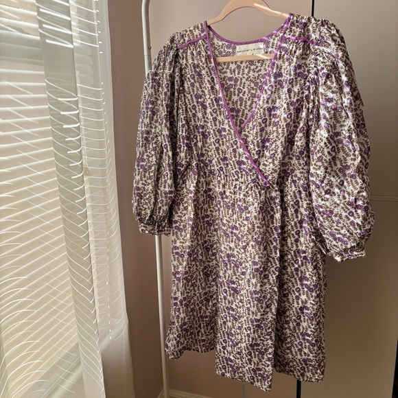 Daughters of India Bonita Dress Medium Lavender Purple Floral Mini Dress Boho - Picture 5 of 5